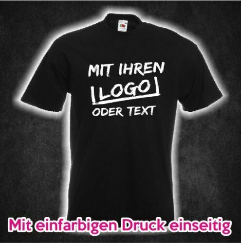 25 T-Shirts mit einseitig Wunsch Text Aufdruck